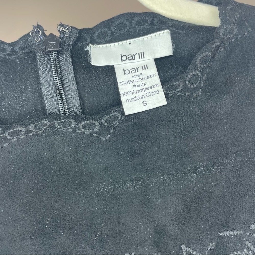 Women’s Bar III short - above the knee - suede black dress. Size small - Picture 2 of 4